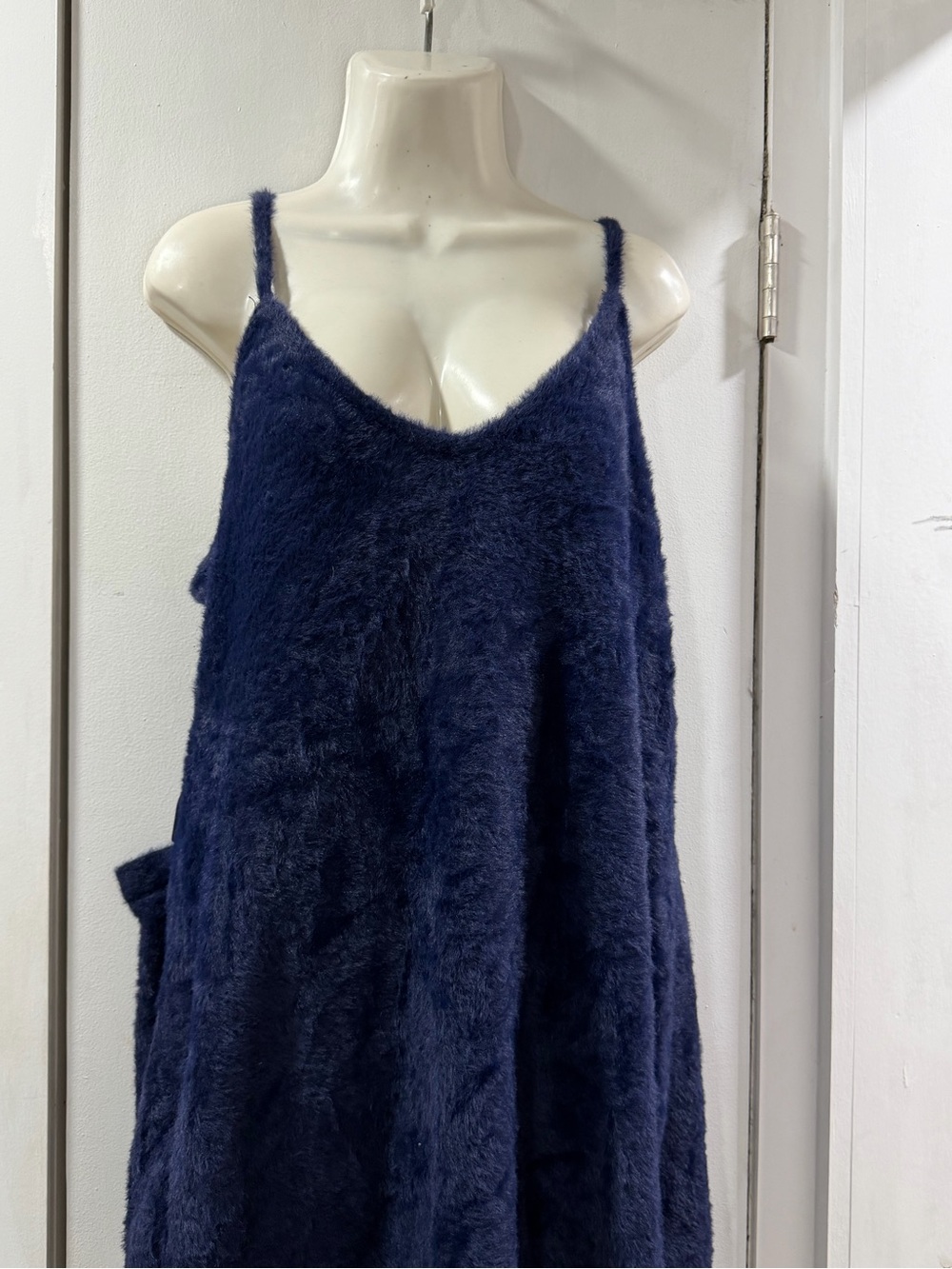 Savage Fenty Navy blue fuzzy dress and adjustable straps & leggings Size: 1X